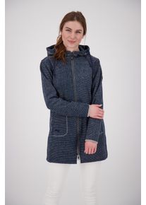 DEPROC Active Damen Strickmantel "KENNEWICK II LONG", blau, casual, Gr. 42, 100% Polyester, Mäntel, außergewöhnlicher Feinstrickmantel mit