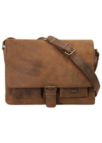 Harold'S HAROLD'S Damen Messenger Bag "ANTIC", braun, Leder, gepflegt, Taschen, echt Leder