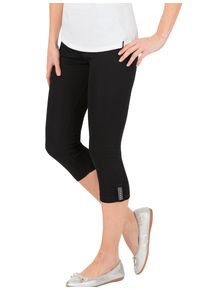 TRIGEMA Damen Leggings "TRIGEMA Leggings 7/8 mit Kristallsteinen", schwarz, Basic, Gr. L, 95% Baumwolle, 5% Elastan, Hosen