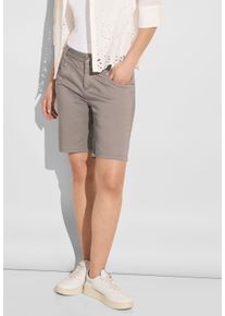 Street One Damen Shorts, braun, casual, Gr. 32, unifarben, Web, 97% Baumwolle, 3% Elasthan, Hosen, mit Stretchanteil
