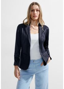 Cecil Damen Sweatblazer, blau, casual, Gr. XXL, unifarben, Stoff, 53% Polyester, 44% Viskose, 3% Elasthan, Blazer, in Unifarbe