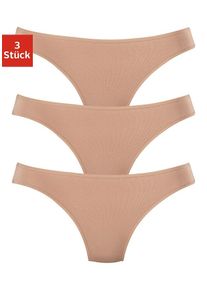 Lascana Damen String "aus hochwertiger Modal-Qualität", Gr. 32, beige, Obermaterial: 94% Modal (TENCEL), 6% Elasthan, unifarben, Unterhosen