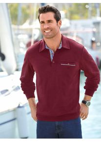 Marco Donati Herren Poloshirt "Langarm-Shirt", rot, Gr. 44, gemustert, kariert, unifarben, 100% Baumwolle, Shirts