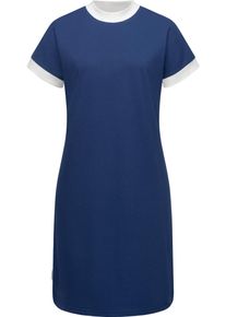 Ragwear Damen Shirtkleid "Katchi Solid", blau, Basic, Gr. XS, Material: 80% Baumwolle (bio), 20% Polyester (recycelt), Kleider, stylisches