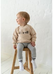 Liliput Herren Sweatshirt "Oh Milk", beige, Gr. 62, bedruckt, 80% Baumwolle, 20% Polyester, Sweatshirts, mit Rundhalsausschnitt