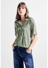 Cecil Damen T-Shirt, grün, casual, Gr. XS, bedruckt, Web, Stoff, 50% Modal, 50% Baumwolle, Shirts, mit Gummizug im Bund
