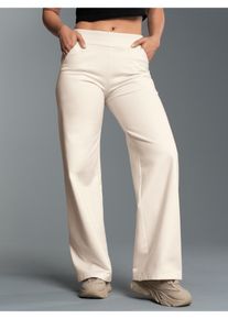 TRIGEMA Damen Jerseyhose "TRIGEMA Jogginghose mit weitem Bein", beige, casual, Gr. XS, 70% Baumwolle, 30% Polyester, Hosen