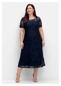 sheego Damen Abendkleid "Große Größen", blau, elegant, Gr. 46, unifarben, Obermaterial: 100% Polyester;Futter: 100% Polyester, Kleider, mit