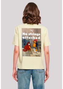 F4NT4STIC Damen T-Shirt "Pinocchio No Strings Attached", gelb, casual, Gr. XXL, Obermaterial: 100% Baumwolle, Shirts, Retro, Heroes of Childhood, TV