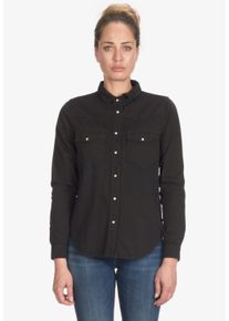 Damen Langarmhemd "JUANITA", schwarz, casual, Gr. L, Le Temps Des Cerises, unifarben, 100% Baumwolle, Hemden, im schlichten Design