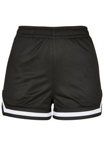 Urban Classics Damen Stoffhose "Urban Classics Damen Ladies Stripes Mesh Hot Pants", schwarz, Gr. XXXL, gestreift, 100% Polyester, Hosen