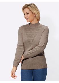 Classic Basics Damen Stehkragenpullover "Pullover", beige, Gr. 40, unifarben, 100% Polyacryl, Pullover