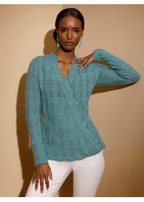 Damen Strickpullover "Woll-Mix-Pullover", grün, Gr. 40, unifarben, 30% Viskose, 30% Wolle, 20% Polyacryl, 20% Polyamid, Pullover