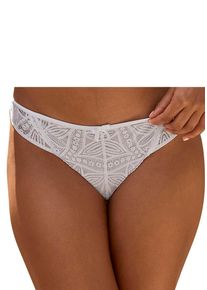 Vivance Damen Tanga, Gr. 48, weiß, Microtouch, Obermaterial: 90% Polyamid, 10% Elasthan, Unterhosen, aus feiner, floraler Spitze