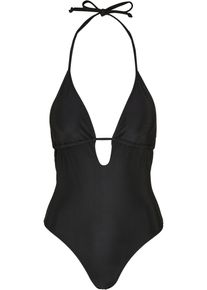 Urban Classics Damen Badeanzug "Urban Classics Damen Ladies Recycled Triangle Swimsuit", schwarz, Gr. S, 83% Polyester, 17% Elasthan, Badeanzüge