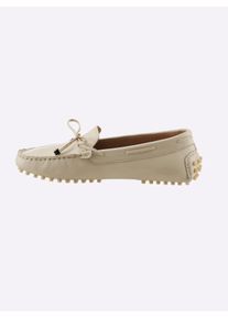 Andrea Conti Damen Slipper, Gr. 36, beige, Leder, Glattleder, sportlich, Schuhe