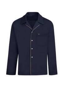 TRIGEMA Herren Schlafanzug "TRIGEMA Schickes Schlafanzug Oberteil mit Knopfleiste", Gr. 4XL, blau, 100% Baumwolle, casual, Homewear-Sets