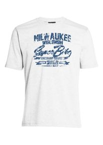 Herren T-Shirt "MILWAUKEE_ATLANTIC BLUE", weiß, casual, Gr. XXL, Ahorn Sportswear, bedruckt, 100% Baumwolle, Shirts, mit lässigem Frontprint