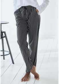Vivance Dreams Damen Pyjamahose, Gr. 36, schwarz-weiß, Single Jersey, Obermaterial: 100% Baumwolle, modisch, Hosen, mit Schwarz-Weiß-Druck