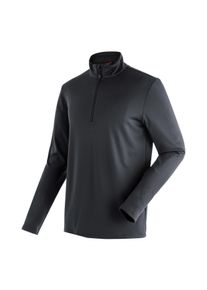 Maier Sports Herren Fleecepullover "Felix", schwarz, Gr. 48, 100% Polyester, Sweatshirts, Herren Fleece, funktioneller Midlayer, Half-Zip, Regular Fit
