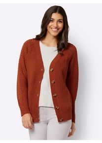 Classic Basics Damen Strickjacke, rot, Gr. 50, unifarben, 100% Polyacryl, Strickjacken