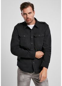 Brandit Herren Langarmhemd "Brandit Herren Vintage Shirt", schwarz, Gr. XXXL, unifarben, 100% Baumwolle, Hemden