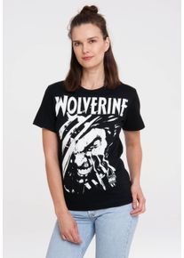 logoshirt Damen T-Shirt "Marvel Comics - Wolverine", schwarz, casual, Gr. XS, bedruckt, 100% Baumwolle, Shirts, mit lizenziertem Print