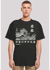 F4NT4STIC Herren T-Shirt "Kanagawa Welle Japan", schwarz, casual, Gr. S, Obermaterial: 100% Baumwolle, Shirts, Print