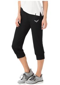 TRIGEMA Damen Trainingshose "TRIGEMA 3/4 Sporthose", schwarz, sportlich, Gr. M, 85% Polyester (Bioactive), 15% Elastan, Hosen