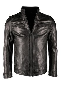 JCC Herren Lederjacke "40700", schwarz, Gr. 50, Oberstoff: 100% Lammnappa-Leder / Futter: 55% Baumwolle, 45% Polyester / Ärmelfutter: 100% Polyester