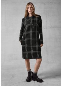 Cecil Damen Sweatkleid, schwarz, casual, Gr. S, bedruckt, Stoff, 55% Polyester, 25% Baumwolle, 15% Viskose, 5% Elasthan, Kleider, knielang