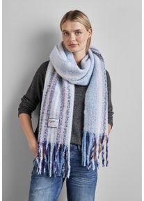 Street One Damen Schal, blau, casual, gestreift, Stoff, 100% Polyester, Modetücher, kuschelig