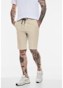 Street One MEN Herren Shorts, beige, casual, Gr. 33, unifarben, Web, 98% Baumwolle, 2% Elasthan, Hosen, mit Tunnelzugband