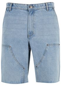 Urban Classics Herren Shorts "Urban Classics Open Edge Two Knee Denim Shorts", blau, Gr. 36, unifarben, 100% Baumwolle, Hosen
