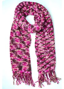 Damen Wollschal "Lanea", pink, Basic,casual,modisch, Collezione Alessandro, kariert, Polyacryl, Modetücher, grob gestrickt mit Fransen