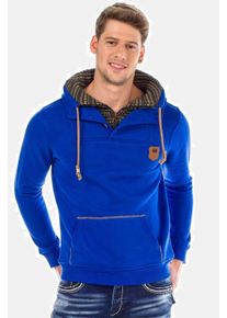 Cipo & Baxx CIPO & BAXX Herren Sweatshirt "Pullover", blau, casual, Gr. S, unifarben, 65% Baumwolle;35% Polyester, Sweatshirts, im coolen Look, C-44200
