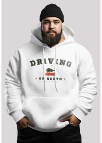 F4NT4STIC Herren Kapuzenpullover "Driving Home Weihnachten PLUSSIZE", weiß, casual, Gr. L, Obermaterial: 65% Baumwolle, 35% Polyester, Pullover,
