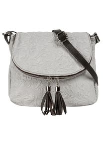 Samantha Look Damen Umhängetasche, weiß, Leder, unifarben, leicht glänzend, Taschen, echt Leder, Made in Italy