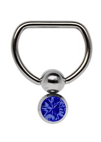 Adelia´s ADELIA ́S Damen Brustwarzenpiercing "Piercing Piercing Brustpiercing", blau, modisch, Titan, Piercings, Titan Brustpiercing D-Ring mit Doppel