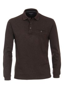 Casamoda Herren Langarm-Poloshirt "Casamoda Polo-Shirt Langarm gestreift", braun, Gr. S, 62% Baumwolle, 38% Polyester, Shirts