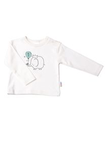 Liliput Jungen Langarmshirt "Elefant 1", beige, casual, Gr. 62, bedruckt, 100% Baumwolle, Shirts, mit Druckknöpfen auf der Schulter