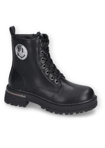 Kinder Schnürstiefel, Dockers by Gerli, Gr. 31, silber, Lederimitat, Glitzer, modisch, Schuhe, Chunky Stiefel, Biker Boots Plateauboots mit