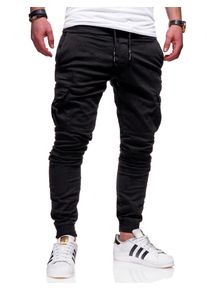 behype Herren Cargohose "LANE", schwarz, Gr. 31, 97% Baumwolle, 3% Elasthan, Hosen, mit elastischem Bund