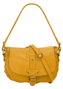 CLUTY Damen Umhängetasche, gelb, Leder, Taschen, echt Leder, Made in Italy