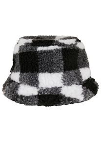Flexfit Damen Flex Cap "Flexfit Bucket Hat Sherpa Check Bucket Hat", weiß, casual, 75% Polyester, 25% Polyacryl, Caps