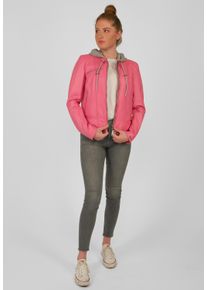 Maze Damen Lederjacke "Mico", pink, Gr. L, Obermaterial: 100% Lammleder / Innenfutter: 100% Polyester / Kapuze: 55% Baumwolle, 45% Polyester, Jacken