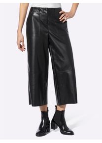 Heine Damen Lederimitathose, schwarz, Gr. 44, unifarben, 100% Polyester, Hosen