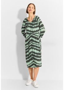 Cecil Damen Blusenkleid, grün, casual, Gr. XS, gemustert, Stoff, 100% Viskose, Kleider, mit Taillierung