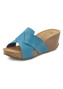 Lascana Damen Pantolette, Gr. 39, blau, Obermaterial: 100% Lederimitat. Futter: 100% Rindsleder. Decksohle: 100% Rindsleder. Laufsohle: 100%