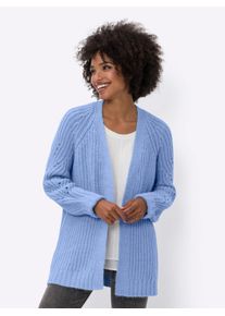 Heine Damen Strickjacke, blau, Gr. 44, unifarben, 45% Polyacryl, 30% Polyamid, 25% Polyester, Strickjacken